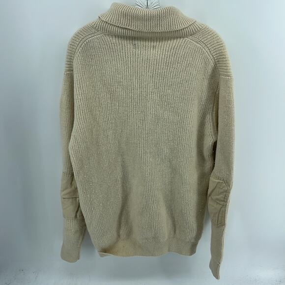National Geographic 100% wool pullover knit 1/4 button up Cream Sweater sz XXL - Picture 6 of 6